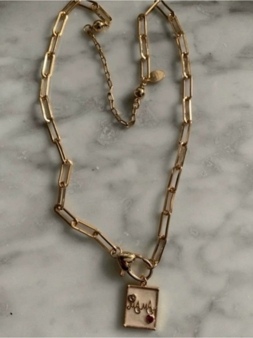 Triple Plated Gold Mama Necklace